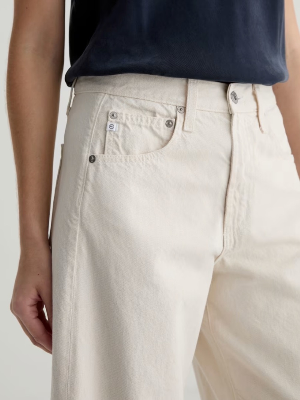 AG Hattie High Rise Crop Barrel Jeans in Opal Stone 29 - Picture 4 of 15